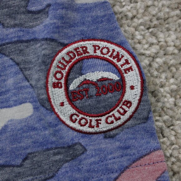 Puma Polo Shirt Mens Medium Pink/Blue Camo Reverse Print Golf S/S Pullover - Picture 6 of 14